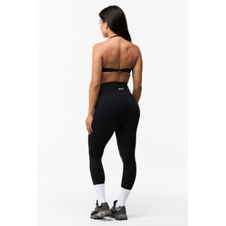 Back view of Signature Contour Leggings in Midnight – Women's leggings with no front seam for a smooth fit by MXVE