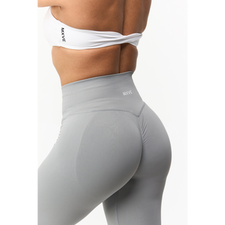 Close-up of Signature Contour Leggings in Stone Grey – Soft, high-quality material for everyday comfort by MXVE.