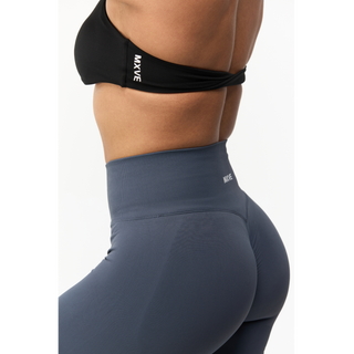Close-up of Signature Contour Leggings in Navy – Soft, breathable fabric for active wear by MXVE